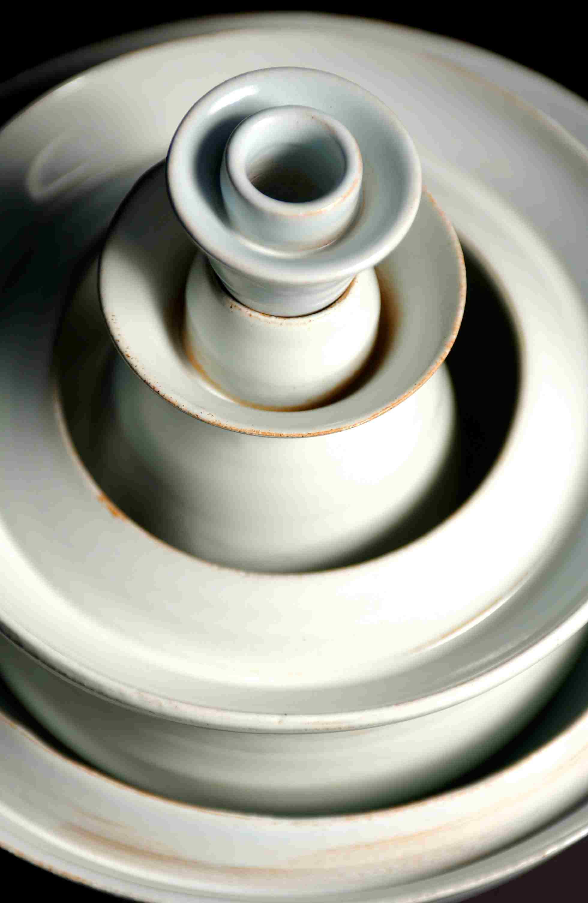 Triple bowls from above